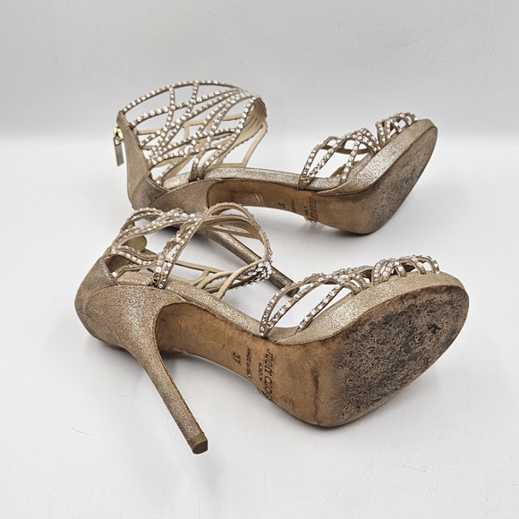 Jimmy Choo Diva Crystal Heel Shimmer Suede Box Dust Bag , Size 37 - Picture 7 of 10